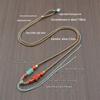 Premium Cinnabar and Agate Ruyi Necklace Cord with Jade Pendant