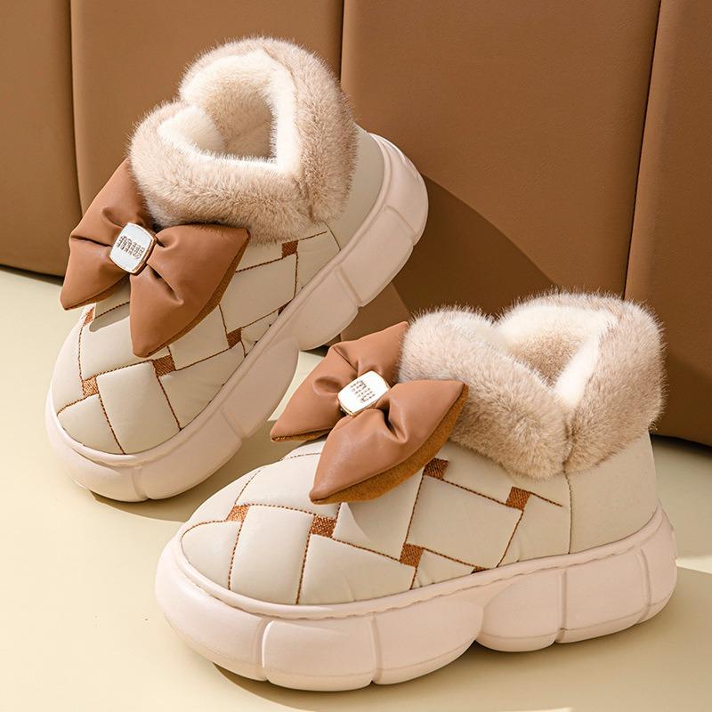 Nová zimní taška na patě bavlněné boty dámské vysoký podpatek tlustá podrážka voděodolné a protiskluzové vnitřní domácí teplé módní bavlněné boty venkovní nošení