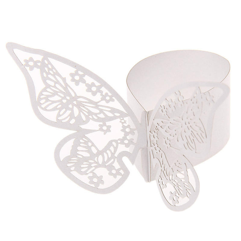 50Pcs Butterfly Napkin Ring Paper Holder Table Party Wedding Favors BanquetUTSG 50Pcs Butterfly Napkin Ring Paper Holder Table Party Wedding Favors BanquetUTSG