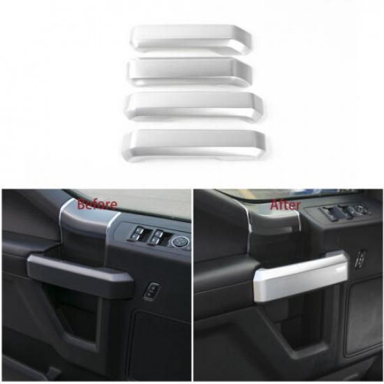 4x Interior Door Handle Decoration Cover Trim For Ford F150 2015-2017 Silver