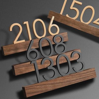 Acrylic and Solid Wood House Number Plate for Hotels and Residences