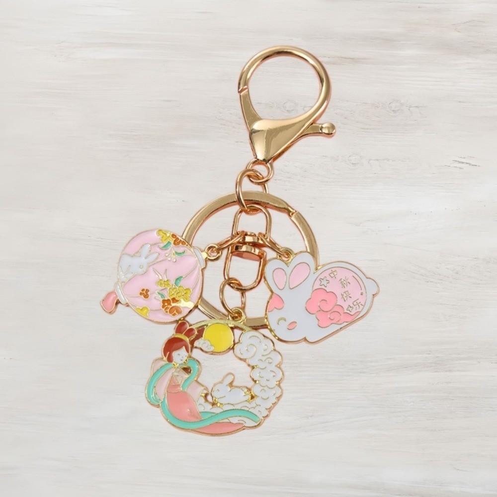 Enamel Metal Metal Key Ring Cartoon Design Enamel Pendant Rabbit Key Chain  Backpack Decor