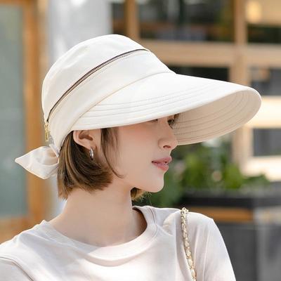 Hat Women's Summer Visor UV Protection Cycling Sports Big Edge Sun Hat Empty Top Sun Protection Cap
