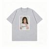 Korean Unisexs Tshirts Soft Daily Polaroid Vibe Aesthetic Framed Girl Portrait Print Breathable Cotton Unisex Crew Neck Tshirt