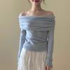 Autumn New Sexy One Shoulder Pullover Sweaters for Women Lapel Off Shoulder Long Sleeved Knitted Sweater Woman Elegant Casual Winter Knitwear 24861