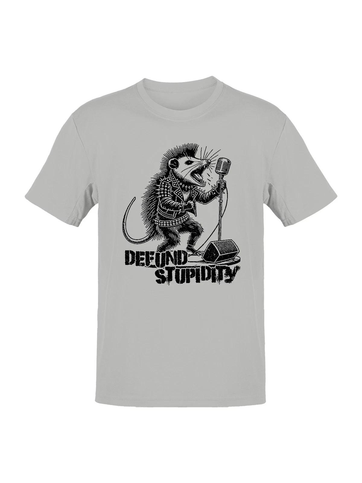 

Defund stupidity, opossum with punk style singing rock metal Women s T-shirt M
