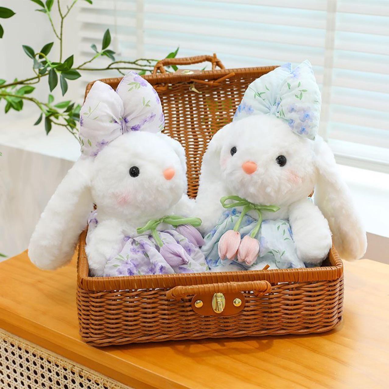 

Tulip Flower Gauze Skirt Rabbit Plush Toy & Ornament - Girl s Birthday Gift 30cm