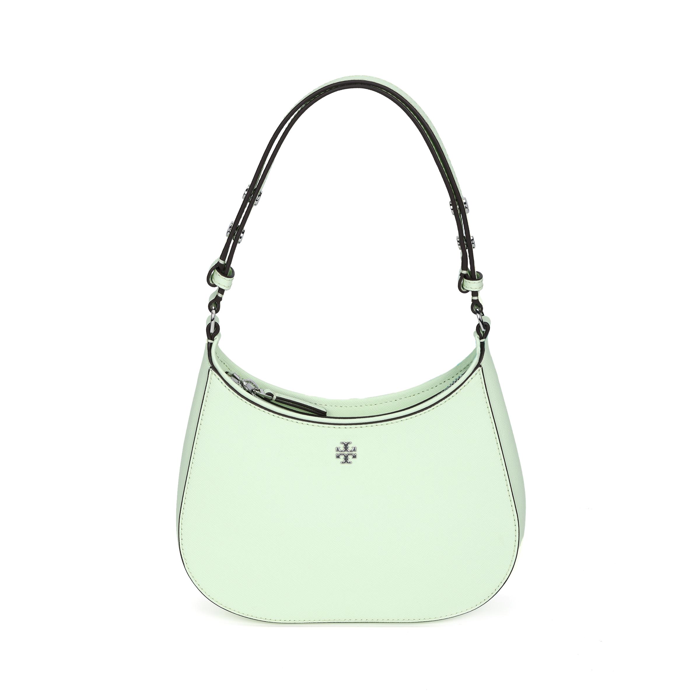 

Tory Burch Emerson Logo Zip Top Shoulder Textured Leather Tote Bag Small Women Handbags Light-Mint-Green 150258-400 Basic Set (Bag+Dust Bag)