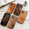 N-Natural Wood Texture Phone Case For iPhone 17,16,15,14,13,12,11 Plus,Pro Max,XS,Soft Silicone Black Cover