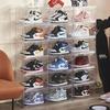 Transparent Kitchen Storage Cabinet with Wheels: Multi-Layer Organizer for Fruits and Vegetables