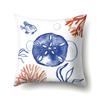 Polyester Pillowcase Peach Leather Velvet Cushion Cover Marine Life Seahorse Octopus Printed Pillow Bedside Cushion Cover