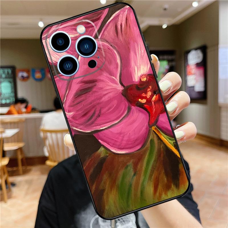 Orchid Flowers Colorful Case For iPhone 17 Pro Max 16 15 14 11 12 13 Mini Plus 16e 17 Air Bumper Cover Accessories