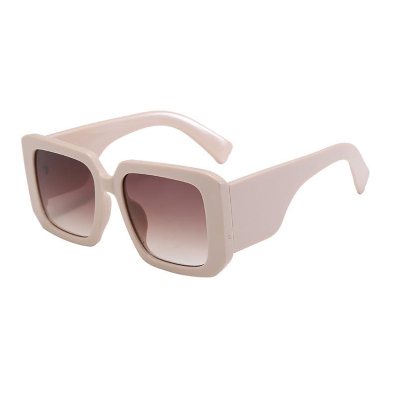 Oversized Square Black Frame Sunglasses With Uv400 Protection For Outdoor Fashion And Driving