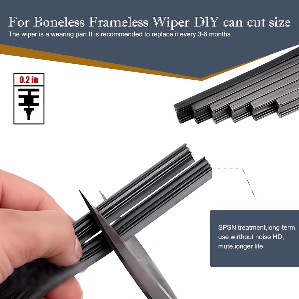4 PCS Car Windshield Wiper Blade, 28" High Toughness Noise-reducing Environmentally Friendly Boneless Wiper Rubber Strip, Modification Accessories,