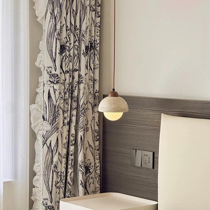 Yellow Travertine Wabi-sabi Chandelier: Mid-century Retro Style for Restaurants, Bars, and Dining Tables