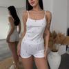 Damen-Strick-Pyjama-Set mit Herzmuster - Weste und elastische Shorts 2025