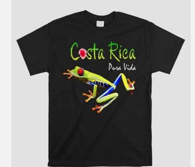 Kostaryka Pura Vida Pamiątka z Podróży Wakacje Żaba Natura T-shirt Rozmiar S-4XL