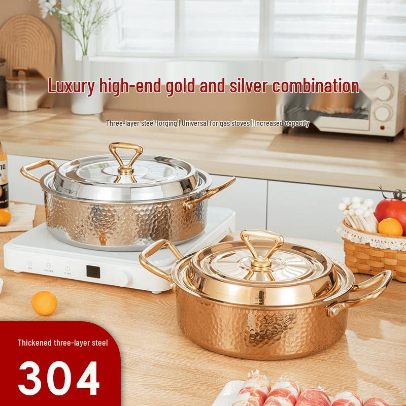 Hammered Copper Stainless Steel Mandarin Duck Hot Pot