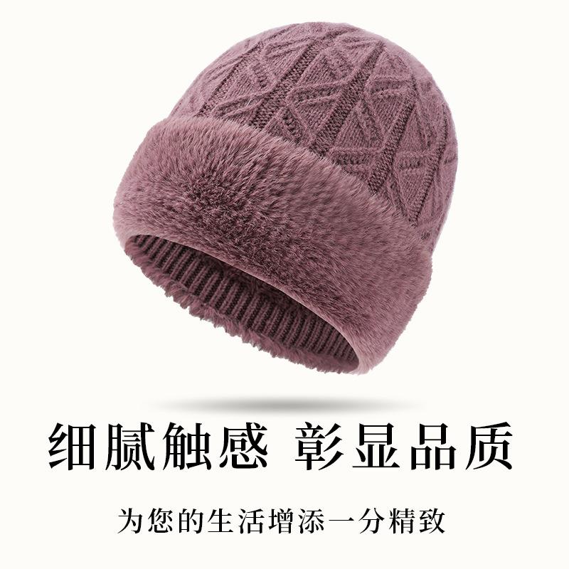 

Middle-aged elderly ear protector old lady hat winter hat women s versatile velvet thickened mother hat warm knitted wool hat One size темно-червоний колір