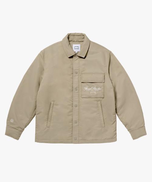 Goalstudio Embroidery Padded Shirt Jacket-Beige