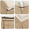 Garden Armchair Sofa with Corner Sofa 2 Pieces Beige and Cream PE Rattan