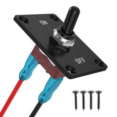 Toggle Switch 12V, MecRecare 2 Pin SPST ON/Off 30A 12VDC 2 Way Heavy Duty Waterproof Toggle Switch with Mounting Panel for Auto Boat Marine