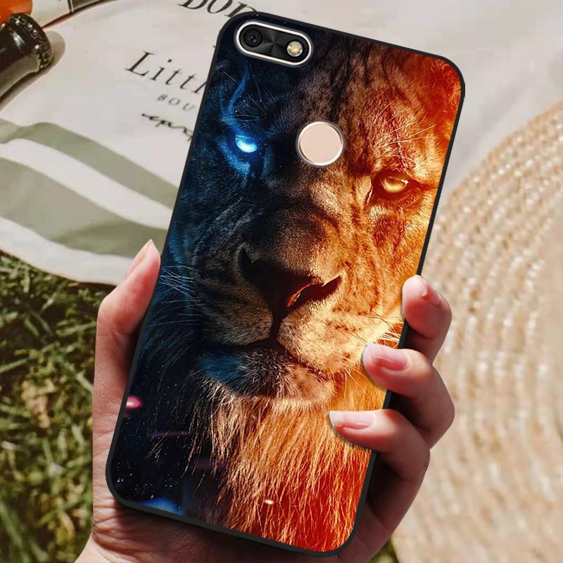 Per Huawei P Smart 5.65 pollici Custodia in TPU Morbido Silicone Lupo Carino Cover Posteriore Custodia per Telefono Per Huawei P Smart 2018 FIG-LX1 Custodia PSmart