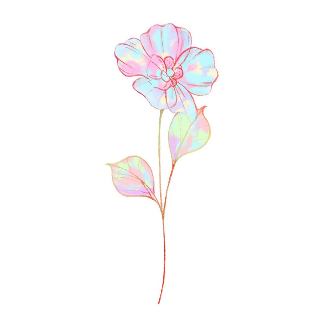 High-End Small Fresh Color Beautiful English Flower Hand Collarbone Simulation Flower Tattoo Sticker