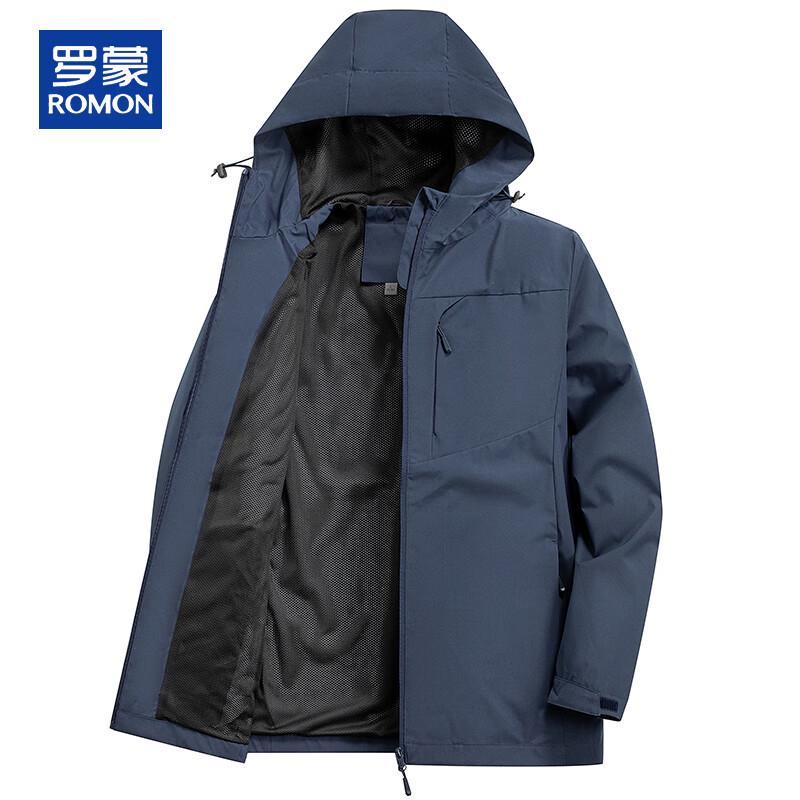 ROMON Men's Hooded Windproof Casual Jacket