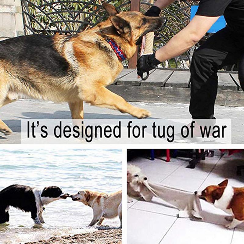 Dog Tug Toy Pet Bite Jute Tug Pillow With 2 Rope Handles Medium Large Dogs Training Toys for Malinois Pet Interative Toy