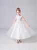Girls' White Princess Dress: Fluffy Tulle Skirt for Summer, Weddings, Birthdays, and Performances.