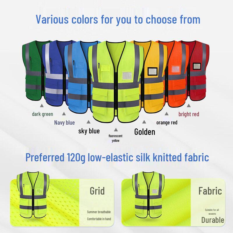 High-Visibility Multi-Pocket Reflective Safety Vest