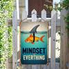 Vintage Goldfish Shark Fin Mindset Metal Sign Motivational Tin Wall Art Home Office Decor