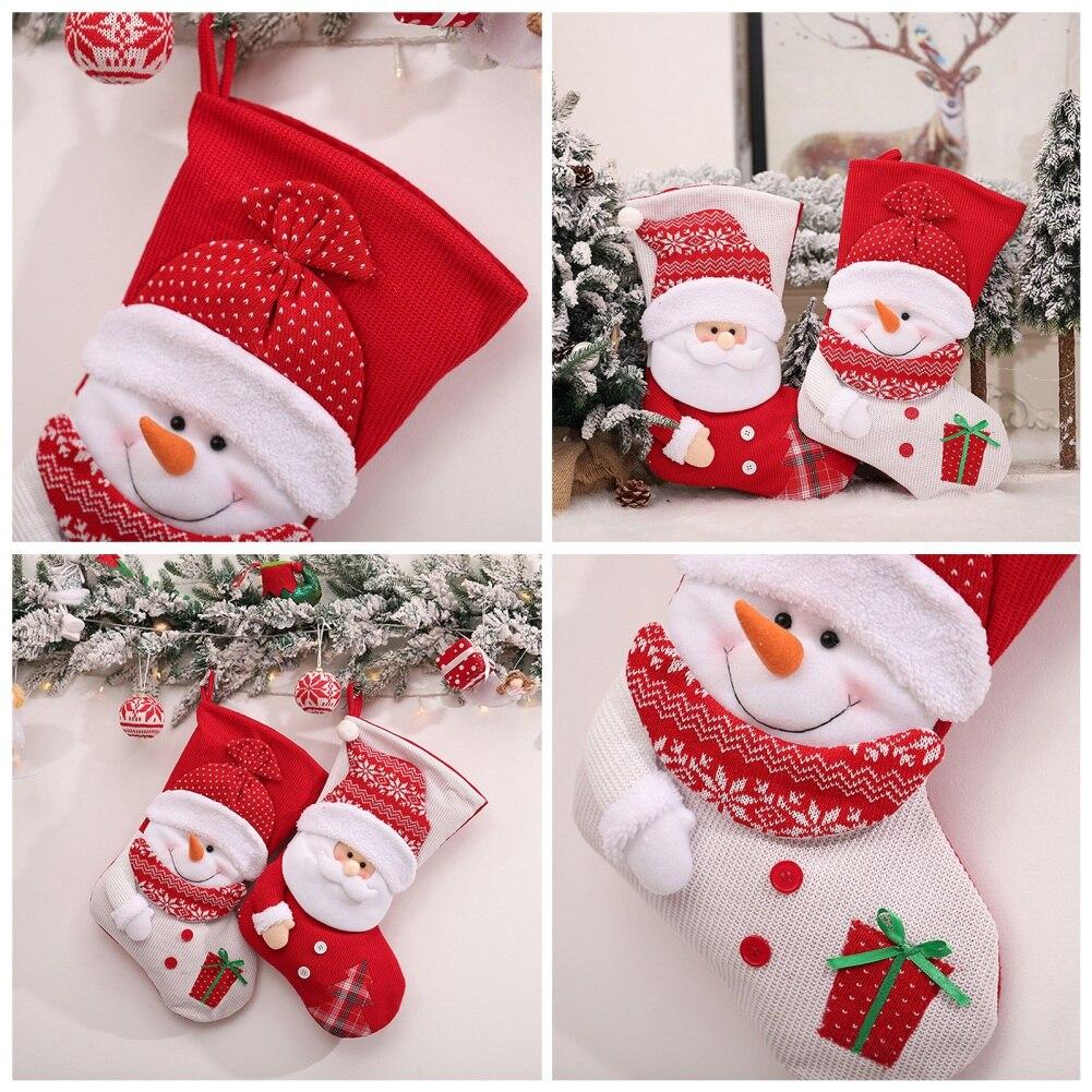 Christmas Snowman Candy Gift Bag Plush Tree Hanging Socks Bag Santa Claus Decor Christmas Snowman Candy Gift Bag Plush Tree Hanging Socks Bag Santa Claus Decor