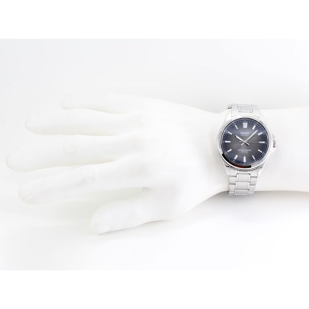 Casio Standard MTS-RS100D-1A Analog Solar Men's Watch Stainless Steel Band Water Resistant