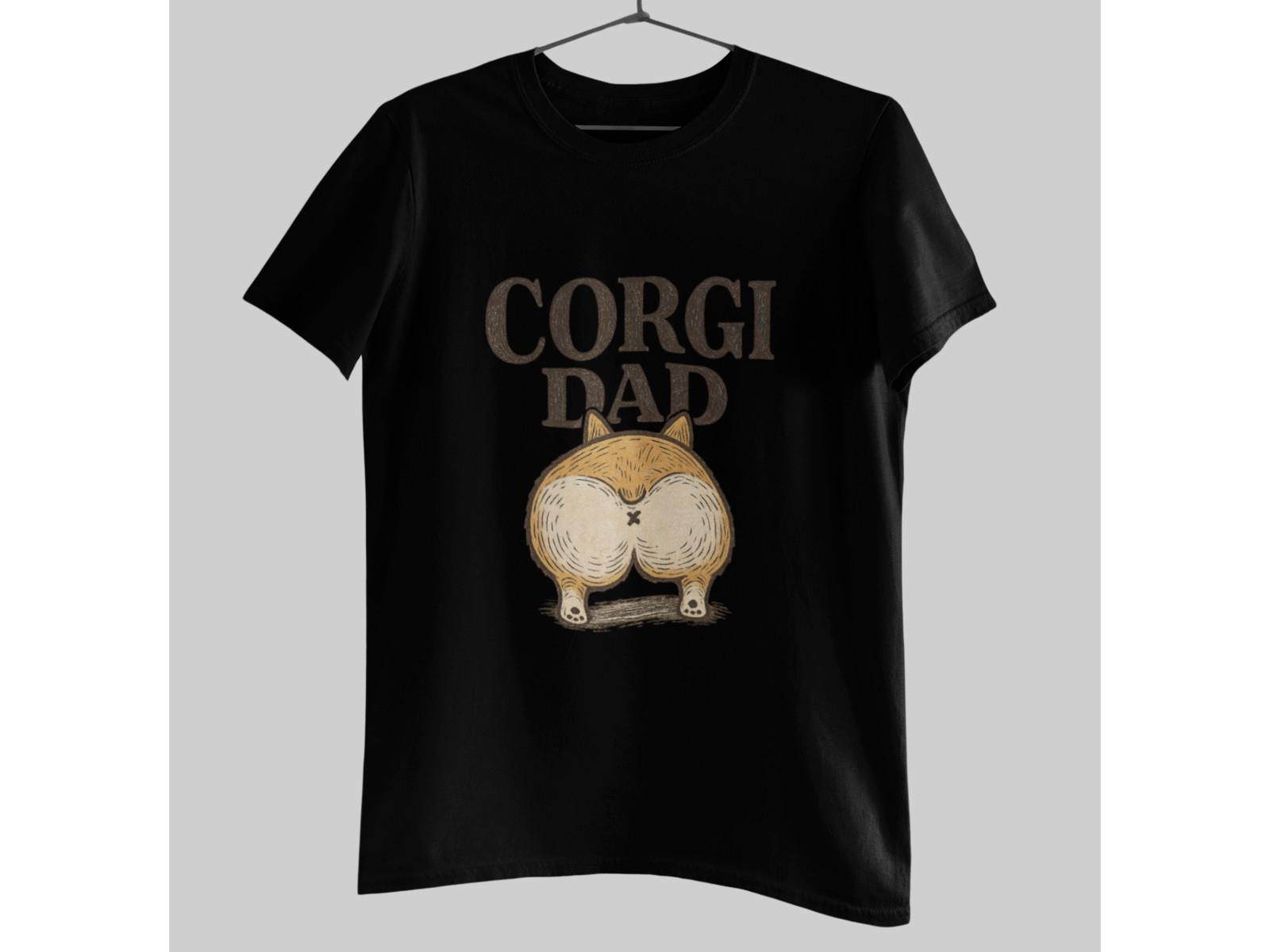 Corgi Dad Shirt Funny Corgi Butt Retro Sketch Dog Lover Graphic Tee XL