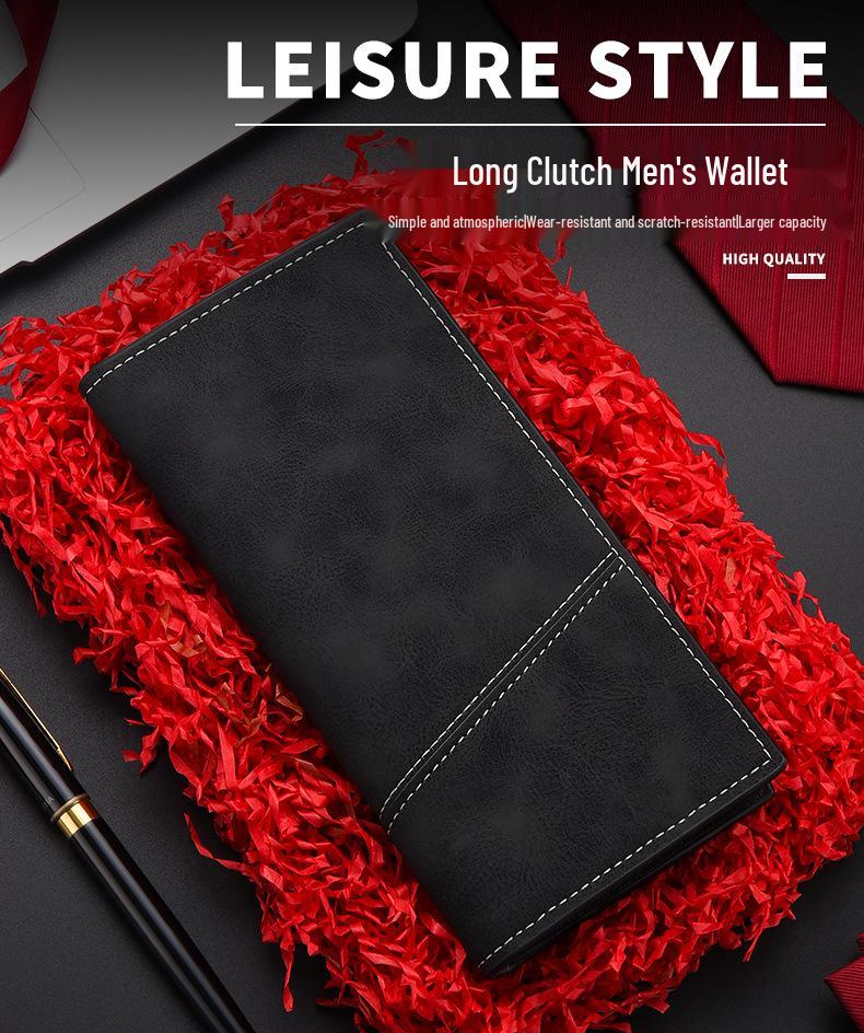 Vintage Ultra-Thin Men's Long Wallet: Multi-Card Slot with Zipper, Soft Leather Clutch Bag