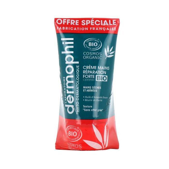 Dermophil Indien Crème Mains Réparation Forte Bio Lot de 2 x 75ml