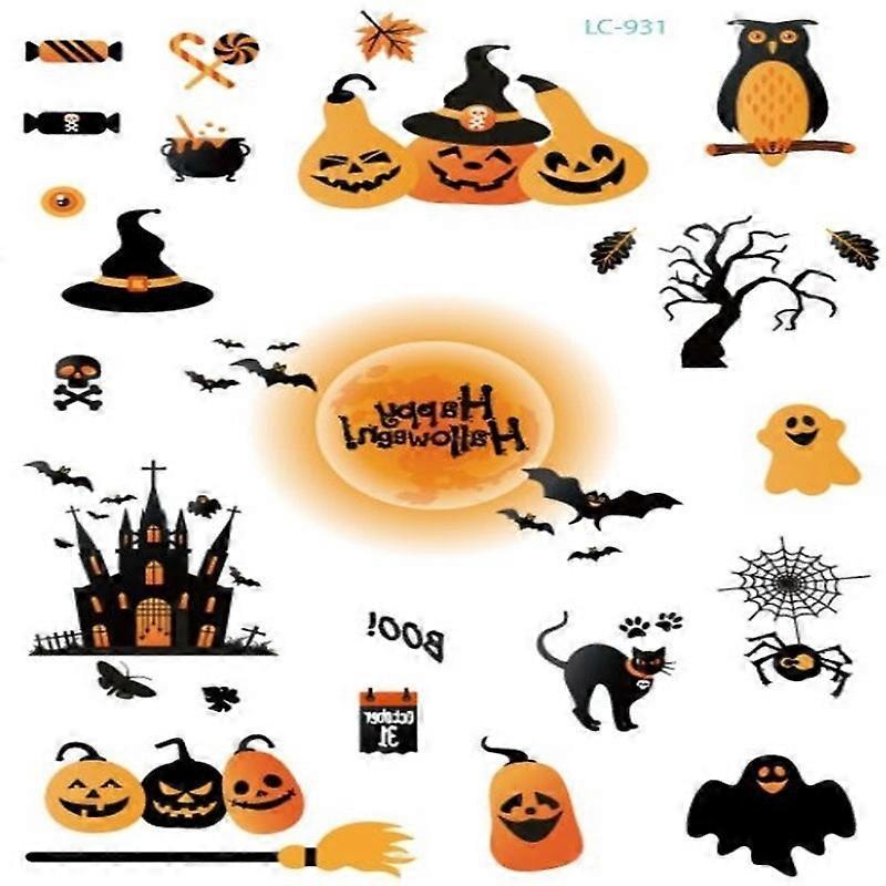 New Waterproof Halloween Tattoo Stickers Masquerade Death Spirit Face Stickers Funny Tattoo Temporary Tattoo Stickers