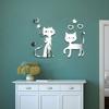 Love Cat Mirror Sticker Room Bedroom Living Room Home Decoration Wall Sticker Refrigerator Bathroom Layout
