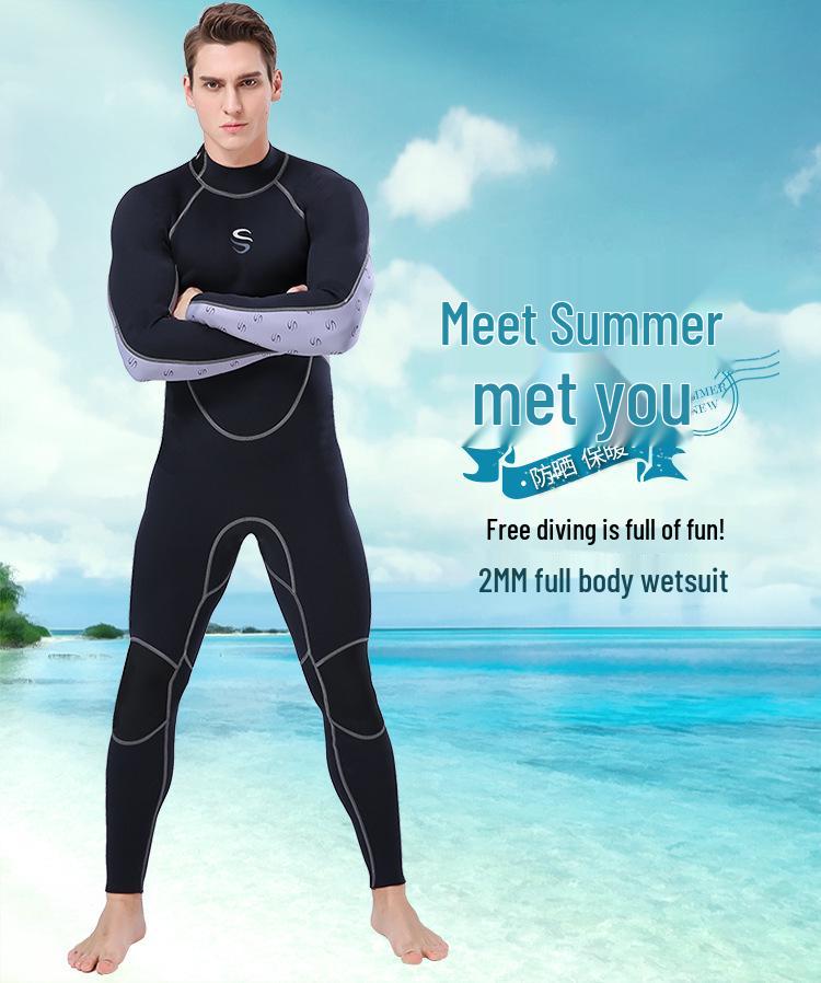 Men's 2018 Full Body Wetsuit: Slinx 2mm Long Sleeve Surf & Snorkel Suit with Sun & Jellyfish Protection