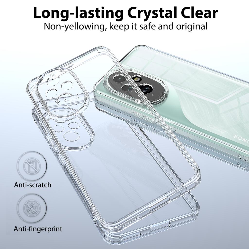 Przezroczyste etui na telefon Honor 200 5G TPU+Akryl Wstrząsoodporne Etui na tył telefonu