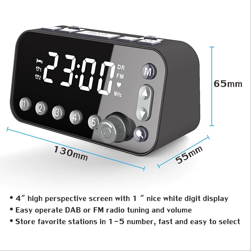 

Portable Digital Alarm FM Radio Dual USB Charging Port 2.4 inch LCD Display Screen Adjustable Alarm Volume Emergency FM Radio чёрный