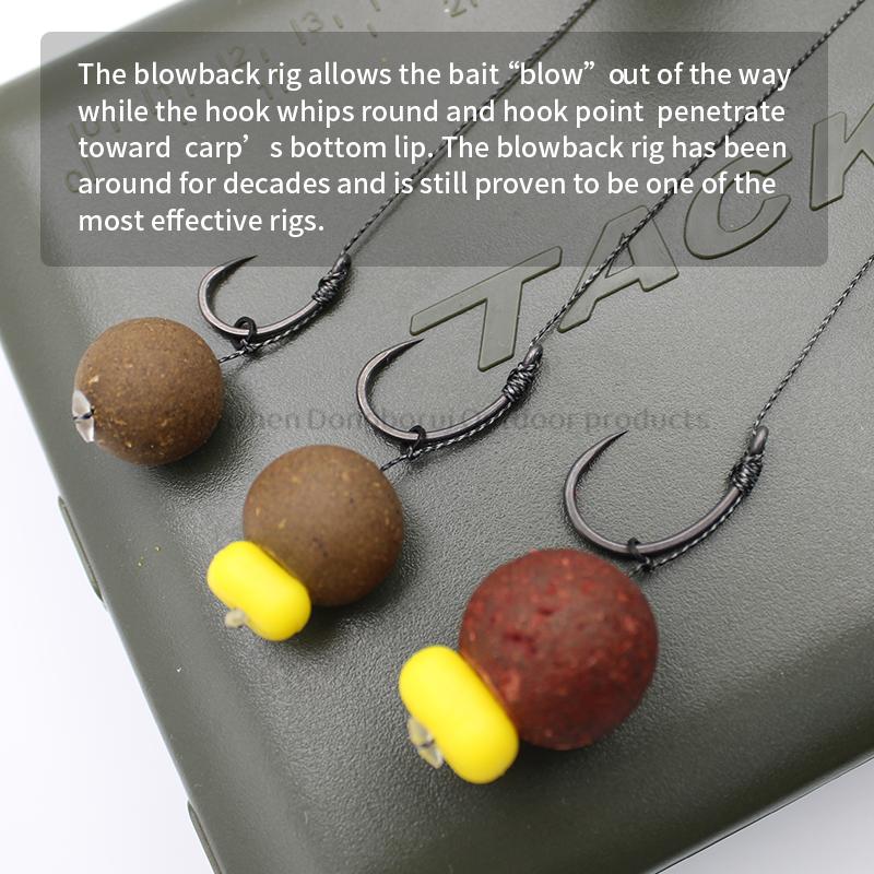 3pcs/pack Carp Fishing Blow Back Rig Barded And Barbless Hook Size 2 4 6 With Fishing Line Anti Tangle Sleeve Carp Fishing Terminal Tackle Accessories