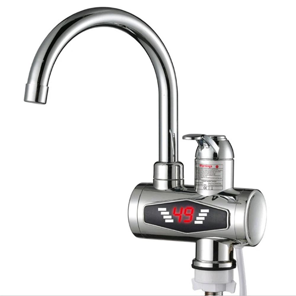 Electric Faucet Kitchen Bathroom Instant Heating Faucet Water with LED Digital Display Water Faucet Cold and Warm Dual-use Model