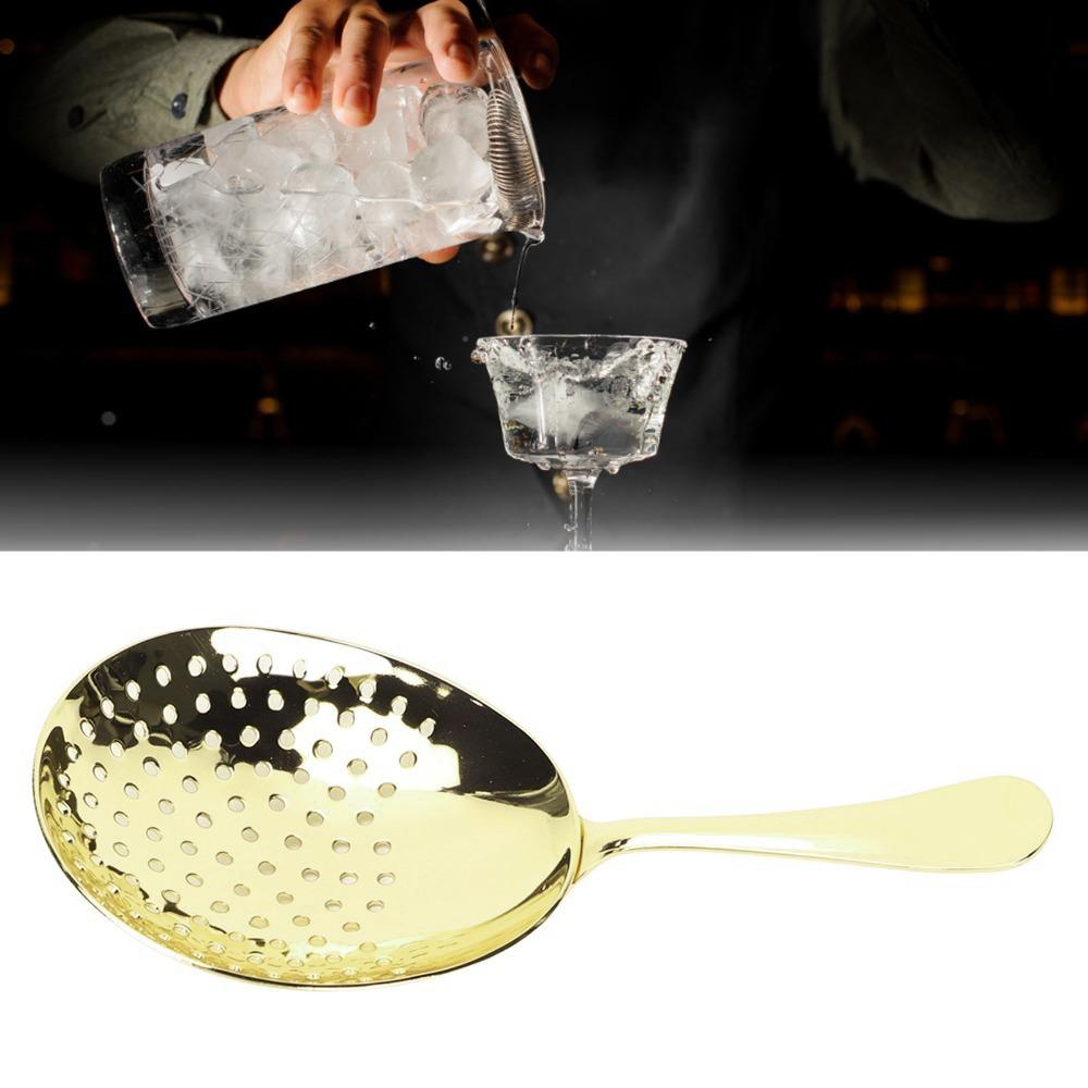 304 Stainless Steel Stainless Steel Strainer Slotted Design Bar Strainer Spoon Home