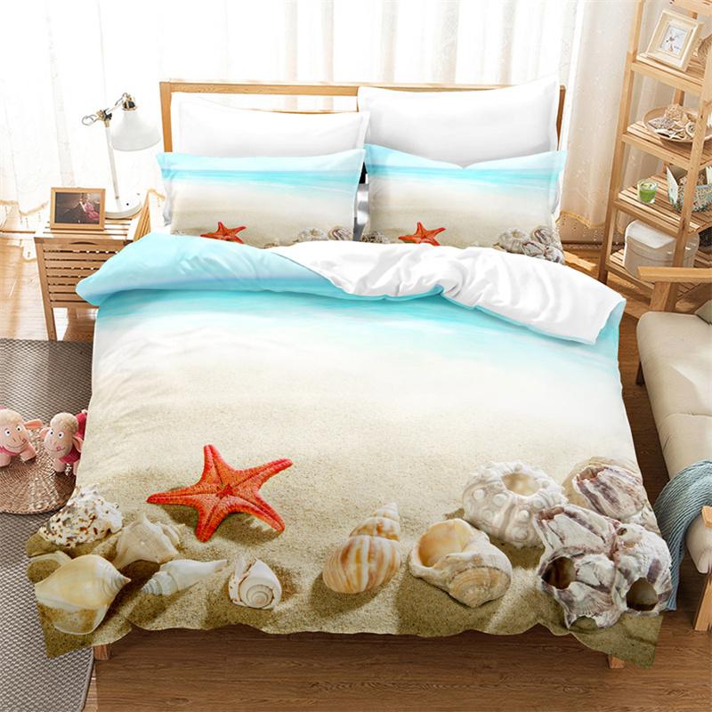 Ice Cake Bedding Set Beach Starfish Duvet Cover Boys Girls Duvet Cover Bedroom Gorgeous Bedding King/Queen Duvet Cover Set