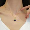 Round Eyes Light Luxury Temperament Gorgeous Full Diamond Necklace Female Versatile Collarbone Chain Titanium Steel Chain