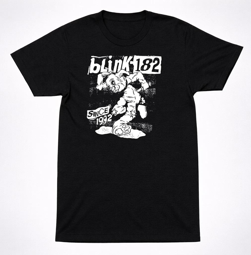 blink-182 Since 1992 Bunny T-Shirt – Classic Pop Punk Band Tee Black 2XL