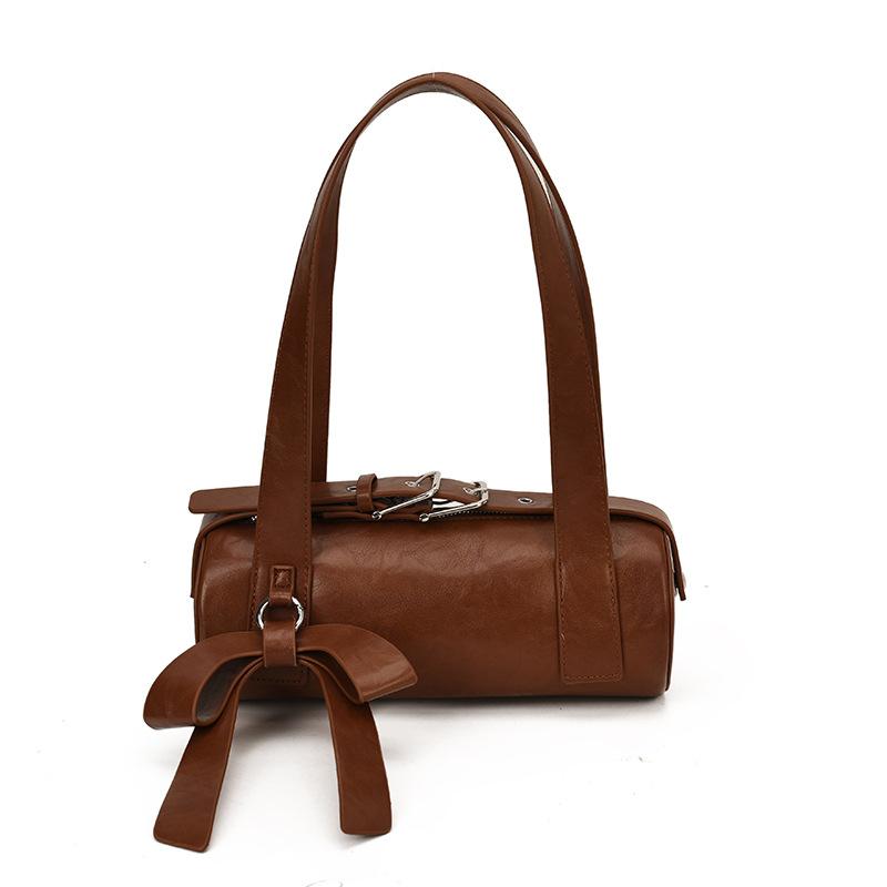 Fashion Underarm Commuter Bag Women's New Pillow Bag Girl Bow Single Shoulder Oblique Span Portable Cylinder Bag